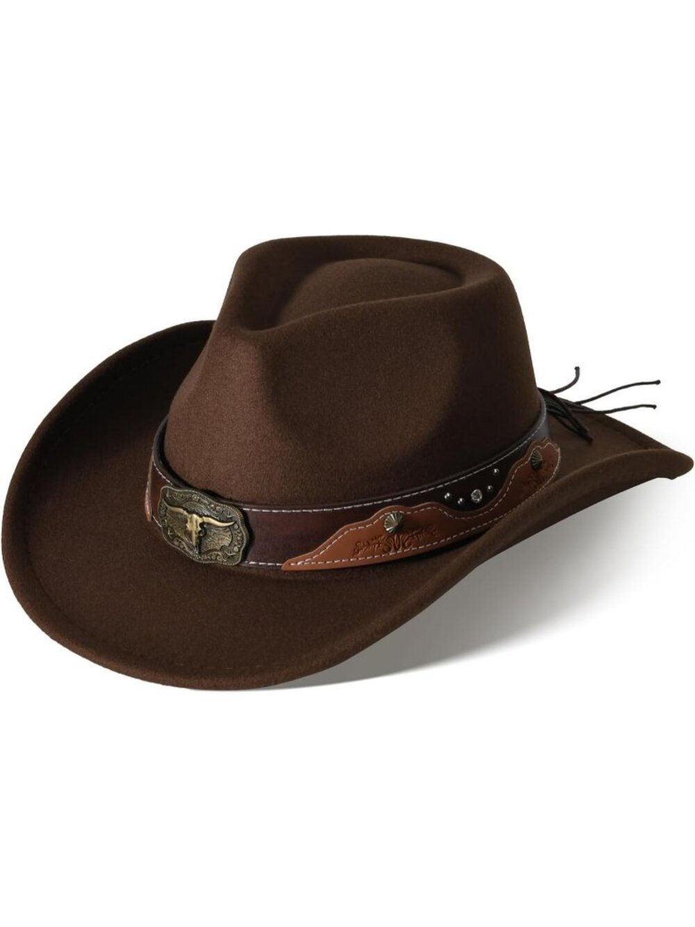 Women's Black 4# Western Cowgirl Hats Felt Fedora Hat Chapeau Halloween Costume